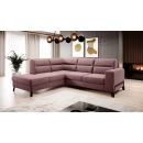 Eltap Cassara Velvetmat Corner Pull-Out Sofa 237x277x100cm, Pink (CO-CAS-LT-24VE)