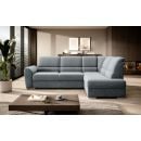 Eltap Siber Velvetmat Corner Pull-Out Sofa 186x270x93cm, Grey (CO-SIB-RT-04VE)