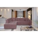 Eltap Pieretta MatVelvet Corner Pull-Out Sofa 58x260x80cm, Pink (Prt_09)