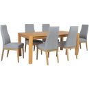 Home4You Chicago New Dining Room Set Table + 6 Chairs Oak (K840017)