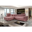 Eltap Eridano Monolith Corner Pull-Out Sofa 202x275x90cm, Pink (ERI_37)