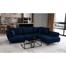 Eltap Larde Velvetmat Corner Pull-Out Sofa 191x276x90cm, Blue (CO-LAR-RT-40VE)