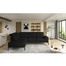 Eltap Theodore Flores Corner Sofa 200x275x77cm, Black (CO-THE-LT-10FL)