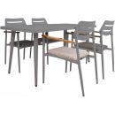 Комплект мебели Home4You Wales, стол + 4 стула, серый (K77706)