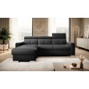 Eltap Fresia Flowers Corner Pull-Out Sofa 176x247x104cm, Black (CO-FR-LT-10FL)