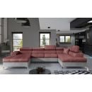 Eltap Eduardo Monolith/Monolith Corner Pull-Out Sofa 60x345x90cm, Pink (Edr_41)