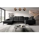 Eltap Neviro Flores Corner Sofa 201x350x77cm, Black (CO-NEV-RT-10FL)