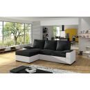 Stūra Dīvāns Izvelkams Eltap Lusso Soft/Soft 57x245x90cm, Melns (Ls06)