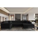 Eltap Montez Flores Corner Pull-Out Sofa 180x340x93cm, Black (CO-MON-RT-10FL)