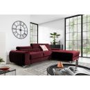 Eltap Grayson Velvet Corner Pull-Out Sofa 205x275x98cm Violet (CO-GRA-RT-25VE)