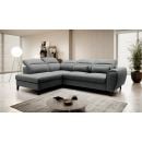 Eltap Noble Vero Corner Pull-Out Sofa 201x255x100cm, Grey (CO-NOB-LT-05VER)