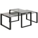 Home4You Katrine Coffee Table 75x115x51cm/69x40x40cm, Black (AC18915)