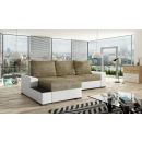 Eltap Black Berlin/Soft Corner Pull-Out Sofa 165x245x90cm, Beige (Ng13)