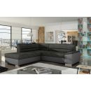 Eltap Verso Sawana/Soft Corner Pull-Out Sofa 63x266x83cm, Black (V10)