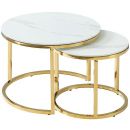 Signal Muse II Coffee Tables, 60x45cm, White, Gold (MUSEIIBMAZL)