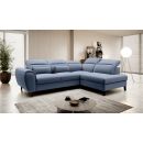 Eltap Noble Gojo Corner Pull-Out Sofa 201x255x100cm, Blue (CO-NOB-RT-40GO)