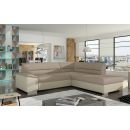 Eltap Verso Jasmine/Soft Corner Pull-Out Sofa 63x266x83cm, Beige (V15)