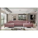 Eltap Vertizo Velvetmat Corner Pull-Out Sofa 170x350x93cm, Pink (CO-VER-UV-24VE)