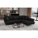 Eltap Larde Vero Corner Pull-Out Sofa 191x276x90cm, Black (CO-LAR-RT-10VER)