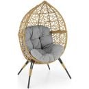 Halmar Oskar Garden Chair 55x91x150cm, Grey/Yellow (V-CH-OSKAR-FOT)