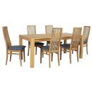 Home4You Chicago Dining Room Set, Table + 6 chairs, 180x90x76cm, Oak (K840019)