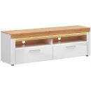 Black Red White Horton TV Stand, 166.5x42x54cm, White/Oak (S488-RTV2S-BI/DZG/BIP)