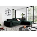 Eltap Grayson Loco Corner Pull-Out Sofa 205x278x92cm, Green (CO-GRA-RT-35LO)