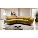 Eltap Noble Loco Corner Pull-Out Sofa 201x255x100cm, Yellow (CO-NOB-LT-45LO)