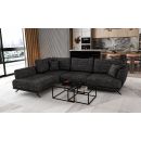 Eltap Larde Marte Corner Pull-Out Sofa 191x276x90cm, Black (CO-LAR-LT-10MA)