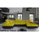 Eltap Eduardo Omega/Soft Corner Pull-Out Sofa 60x345x90cm, Yellow (Edr_17)