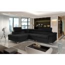 Eltap Eridano Sawana Corner Pull-Out Sofa 202x275x90cm, Black (ERI_42)