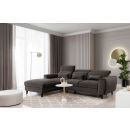 Eltap Foble Velvetmat Corner Pull-Out Sofa 196x267x100cm, Brown (CO-FOB-LT-22VE)