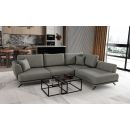 Eltap Larde Flores Corner Pull-Out Sofa 191x276x90cm, Grey (CO-LAR-RT-04FL)