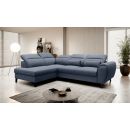 Eltap Noble Poco Corner Pull-Out Sofa 201x255x100cm, Blue (CO-NOB-LT-40PO)