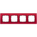 Siemens Delta Miro Glass Frame for Communication Devices 4-fold, Red (5TG1204-3)