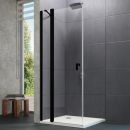 Huppe Design Pure 90cm Shower Door Transparent, Black (8P0705123322)