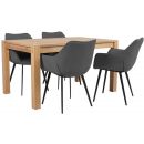 Стол и 4 стула для столовой Home4You Chicago, коричнево-серого цвета (K840298)