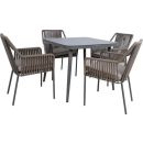 Home4You Andros Furniture Set, Table + 4 Chairs, Grey (K21188)