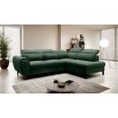 Eltap Noble Loco Corner Pull-Out Sofa 201x255x100cm, Green (CO-NOB-RT-35LO)