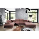 Eltap Eduardo Kronos Corner Pull-Out Sofa 202x345x90cm, Pink (Edr_107)