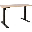 Home4You Ergo Electric Height Adjustable Desk, With 1 Motor, Black/Maple