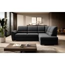 Eltap Siber Flowers Corner Pull-Out Sofa 186x270x93cm, Black (CO-SIB-RT-10FL)