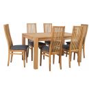 Home4You Chicago Dining Room Set, Table + 6 chairs, 140x90x76cm, Oak (K840294)