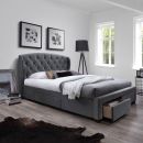 Home4You Louis Double Bed 160x200cm, With Mattress, Grey (K28843)