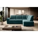 Eltap Siber Velvetmat Corner Pull-Out Sofa 186x270x93cm, Green (CO-SIB-RT-38VE)