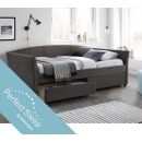 Home4You Genesis Single Bed 220x98x44cm Grey (K288612)