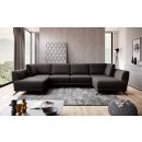 Eltap Larco Flores Corner Pull-Out Sofa 191x362x90cm, Brown (CO-LA-22FL)