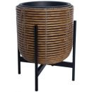 Home4You Wicker Flower Pot With Legs 30x38cm, Brown (38107)
