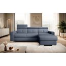 Eltap Fresia Poco Corner Pull-Out Sofa 176x247x104cm, Blue (CO-FR-RT-40PO)