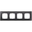 Siemens Delta Miro Glass Frame for Communication Modules 4-fold, Black (5TG1204-2)